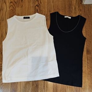 Set of 2 Fabiana Filippi Tank tops white and Black Size Small